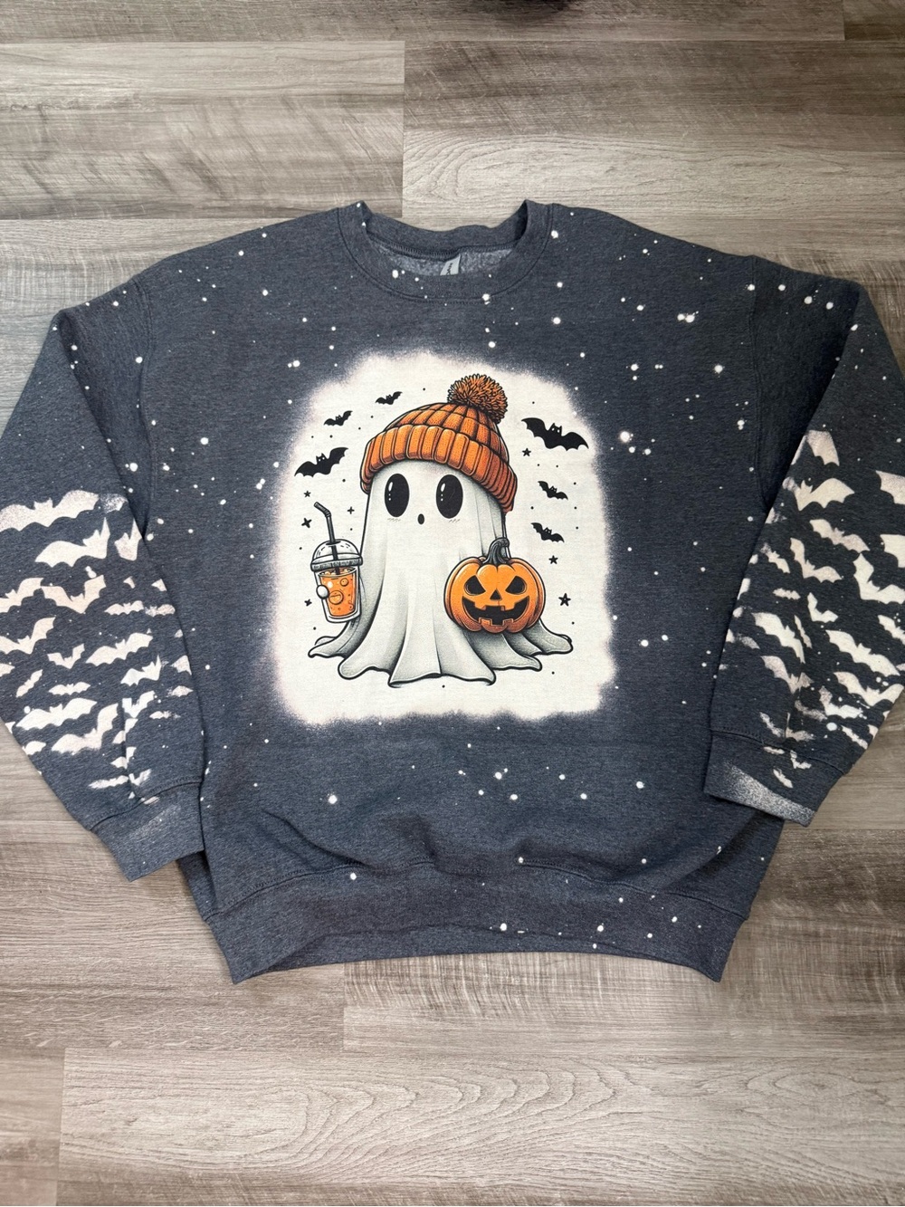 Gildan Charcoal Gray Ghost Graphic Pullover with Orange Accents